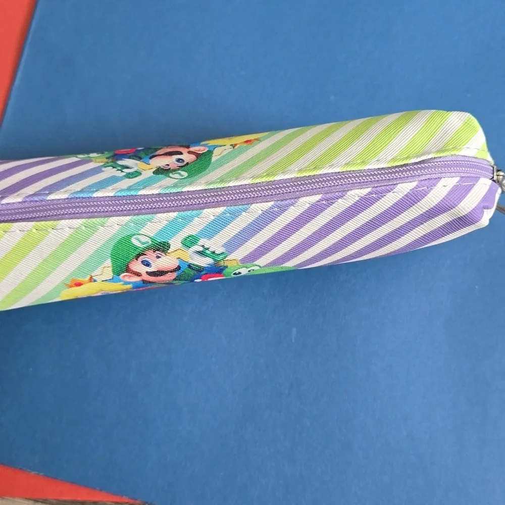 Striped Pencil Case‎ with Cartoon Characters